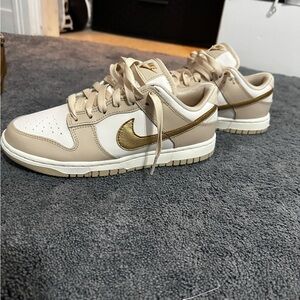 Nike Beige and Gold Sneakers